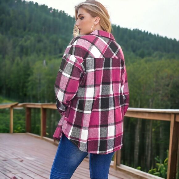 PLUS SIZE Women's Warm (Oversized) Multi Color Flannel Shacket Jacket. SIZE 20W - Picture 10 of 15